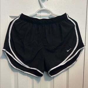 Nike Women's Black and White Athletic Shorts